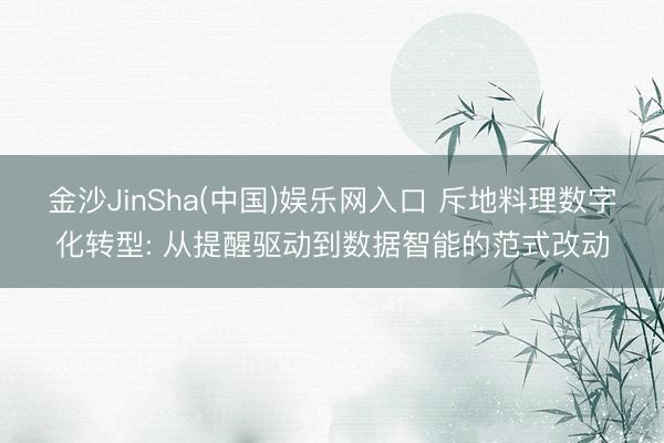 金沙JinSha(中国)娱乐网入口 斥地料理数字化转型: 从提醒驱动到数据智能的范式改动