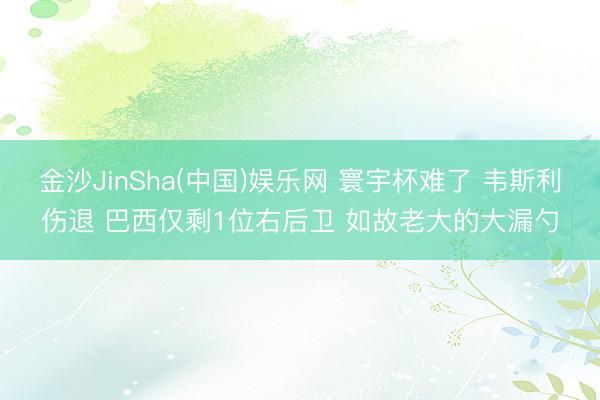 金沙JinSha(中国)娱乐网 寰宇杯难了 韦斯利伤退 巴西仅剩1位右后卫 如故老大的大漏勺