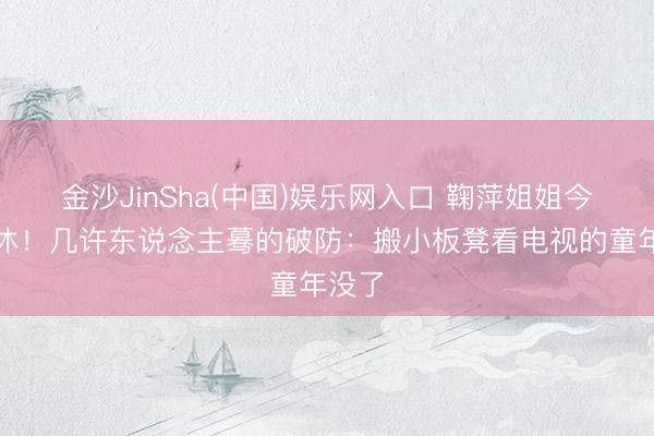 金沙JinSha(中国)娱乐网入口 鞠萍姐姐今天退休！几许东说念主蓦的破防：搬小板凳看电视的童年没了