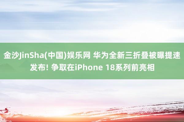 金沙JinSha(中国)娱乐网 华为全新三折叠被曝提速发布! 争取在iPhone 18系列前亮相